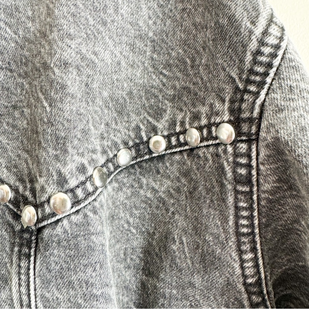 Zara Studded Denim Jacket Size Medium - Picture 5 of 9